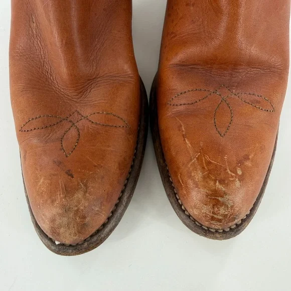 Vintage Frye Women's Brown Heeled Boots - Picture 5 of 6